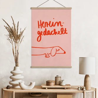 Stoffbild Lustiges Hundemotiv mit Dackel - Arnold 