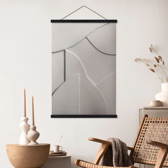 Stofbillede Abstrakte strukturer i blød beige - Böhmer 