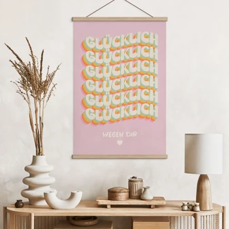 Stoffbild Glücklich wegen dir 