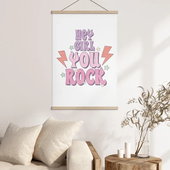 Stoffbild Hey girl you rock 