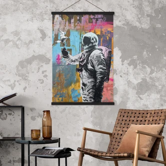 Quadro in tessuto astronauta con colomba - Kuryliuk 