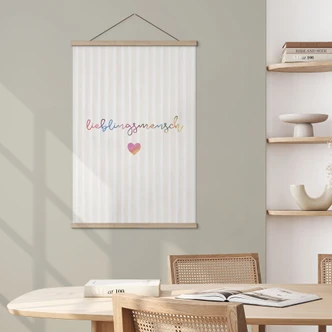 Stoffbild Lieblingsmensch mit Herz 