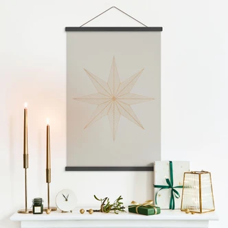 Textile poster Geometric gold star - Magnusson 