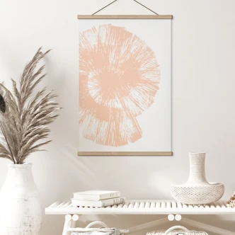 Stampe su tessuto Conchiglia astratta nei colori del pesca - Martina 