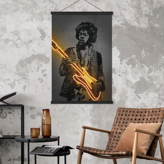 Textielposter Jimi Hendrix - Mielu 