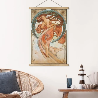 Póster de tela Mucha - Cuatro artes: La danza 