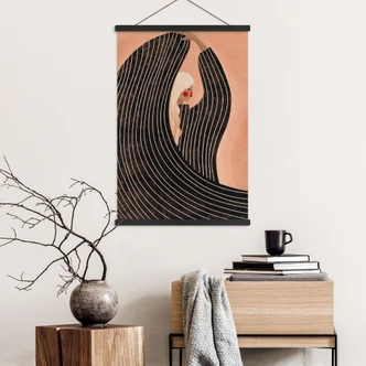 Stampe su tessuto donna con abito a righe nere - Müller 