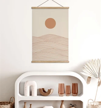 Poster tessile Alba sul deserto astratto - Playell 