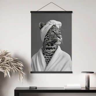 Royale spa time-out Textielposter met luipaard - Rahner 