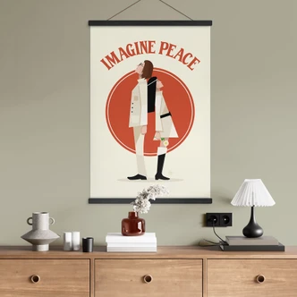 Stampe su tessuto Immagina la pace - Due per la pace e la speranza - Retrodrome 