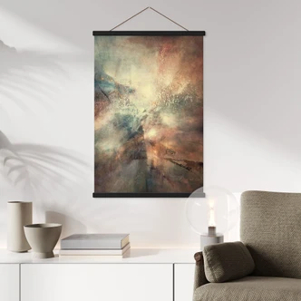 Obraz tkaniny Abstrakcyjna mgła w złotym świetle - Schmucker Obraz tkaniny Abstrakcyjna mgła w złotym świetle - Schmucker