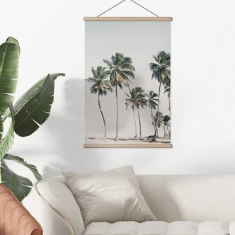 Tropiska palmer på stranden Textil poster - Sisi & Seb 