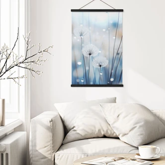 Textielposter dauwparels op paardenbloemen - Treechild 