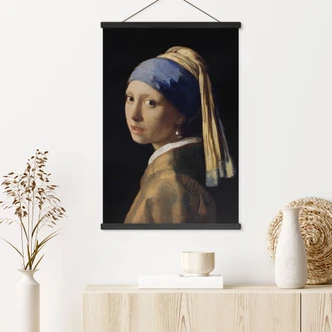 Textielposter Vermeer - Het meisje met de parel 