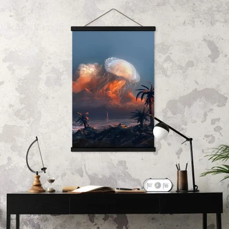 Póster de tela aeroespacial - Isla atlántica 