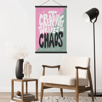 Poster tessile Creativity thrives in Chaos - Bloom 