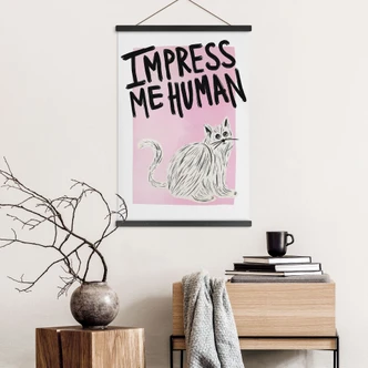 Poster tessile Gatto: Impress me Human - Bloom 