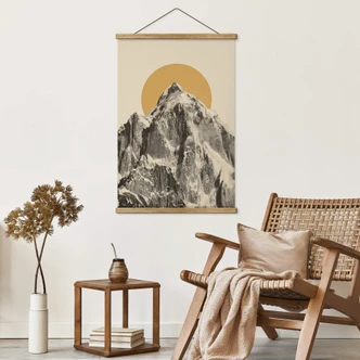 Stoffbild Sonne hinter Berg - Bodart 