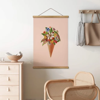 Stoffbild Frida Floral Studio - Blumige Eistüte 