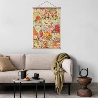 Stoffbild Farbenfrohe Blumencollage - Frida Floral Studio 
