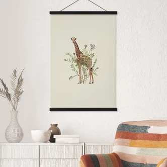 Stoffbild Florale Giraffe - Frida Floral Studio 