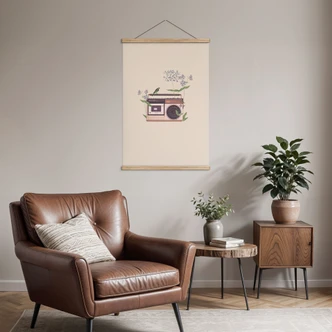 Obraz tkaniny w kwiaty w stylu retro - Frida Floral Studio 