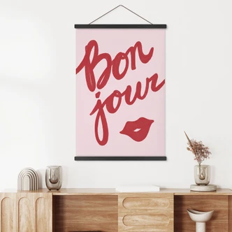 Stoffbild Bonjour mit Kussmund - Fritsch 