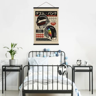 Póster de tela impresión de arte pop inspirado en Daft Punk - Gomes 