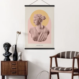 Stoffbild Statue der Göttin Artemis - Grace Digital Art 