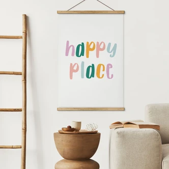 Stoffbild Spruch - Happy place 