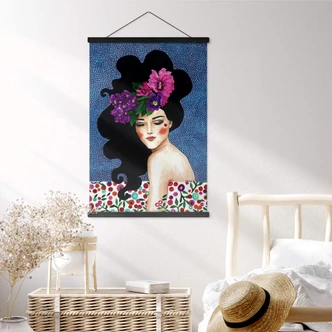 Textielposter kunstdruk - Fluisterend hart - Hülya 