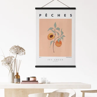 Stoffbild Saftige Pfirsiche - Ivy Green Illustration 