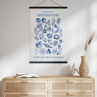 Poster tessile Collage di conchiglie grafiche - Jolly e Dash 