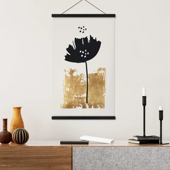 Tekstil plakat Kubistika - Black Flowers Tekstil plakat Kubistika - Black Flowers