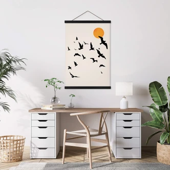 Tekstil plakat Kubistika - Traveling Birds 