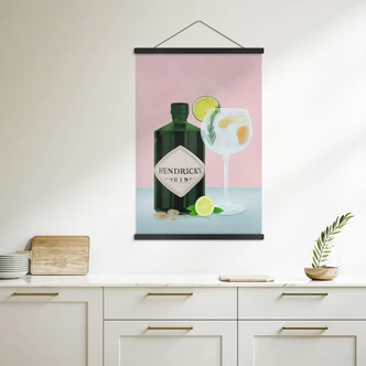 Poster tessile Cocktail di gin e tonic - Lizde 