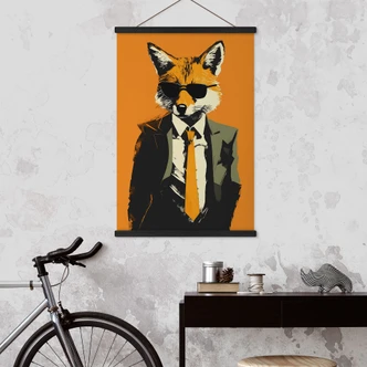 Poster tessile Volpe cool in giacca e cravatta - Magnusson 