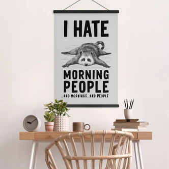 Poster tessile I hate morning people - Magnusson 