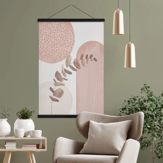 Stoffbild Abstrakt - Moss - Boho in Rosa 