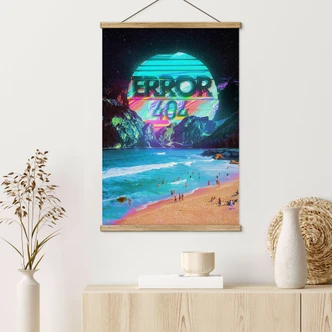 Obrazy tkanin Błąd 404 na plaży - Nicebleed 