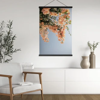 Stoffbild Pfirsichfarbene Blüten in Assos - Shot by Clint 