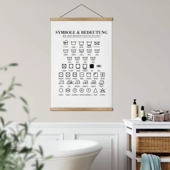 Stoffbild Symbole - Wie man Wäsche richtig pflegt 