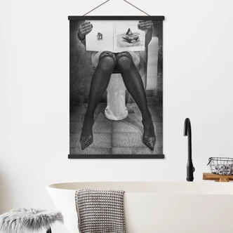 Stoffbild Erotische Frau im Badezimmer - Toniolo 