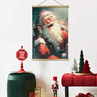 Textielposter Treechild - Kerst - Kerstman 