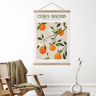 Stoffbild Boho Orangenbaum - Citrus Sinensis - Tunaboylu 