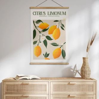 Stoffbild Boho Zitronenbaum - Citrus Limonum - Tunaboylu 
