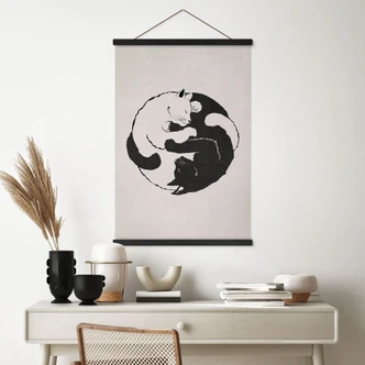 Stoffbild Katzen Ying & Yang - Tunaboylu 
