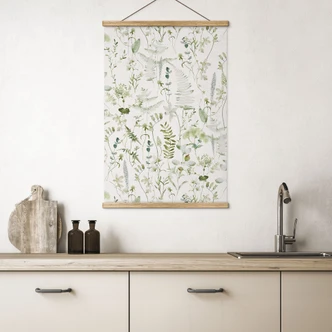 Textielposter Kruiden en wilde bloemen - UN Designs 