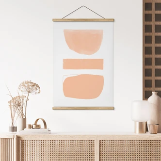 Poster tessile Forme astratte in color pesca - uplusmestudio 