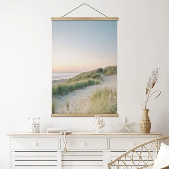 Stoffbild Dünen an der holländischen Küste - Zwart 